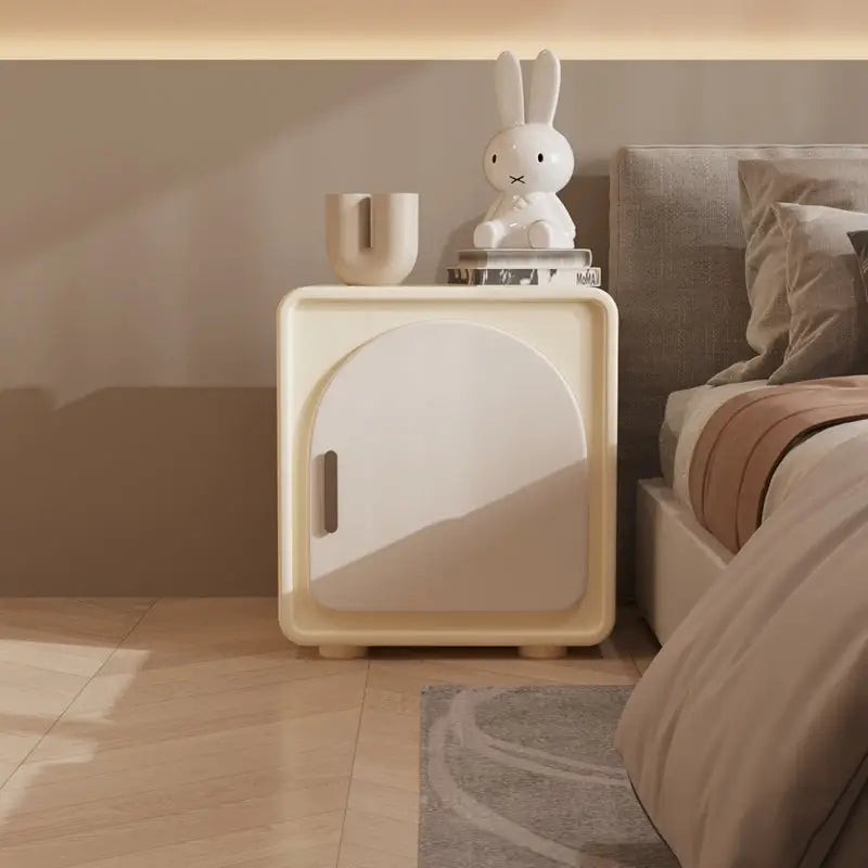 Sunset Serenade Bedside Table, White｜ DC Concept