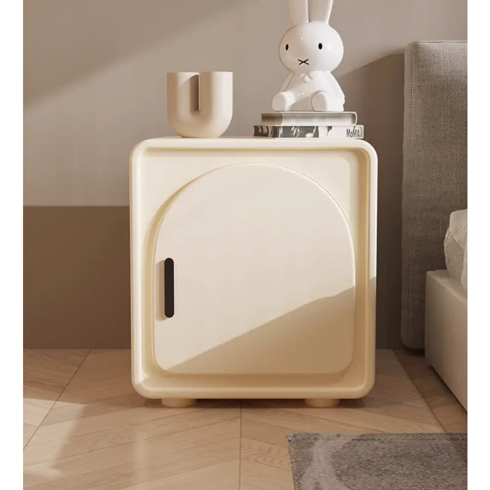 Sunset Serenade Bedside Table, White｜ DC Concept