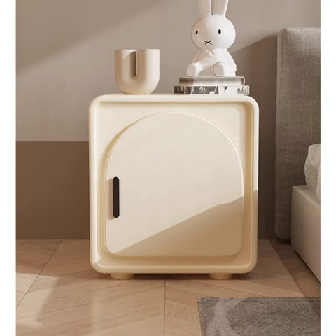 Sunset Serenade Bedside Table, White｜ DC Concept