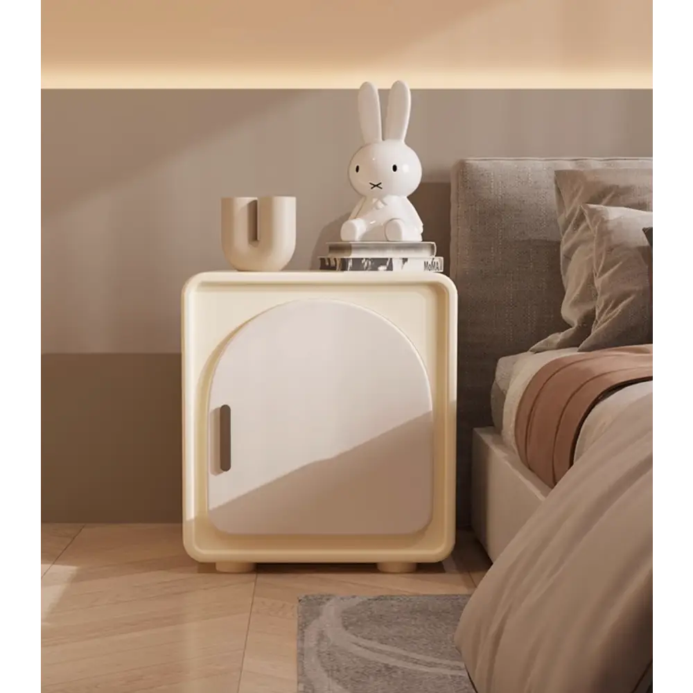 Sunset Serenade Bedside Table, White｜ DC Concept