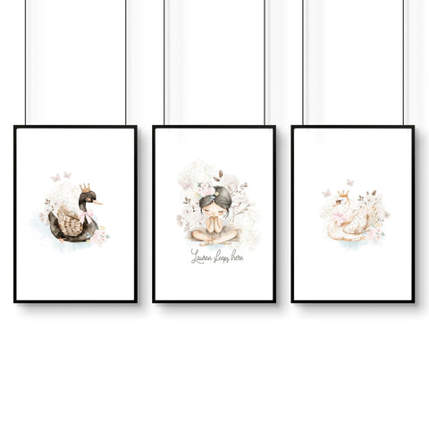 Swan Print | Set of 3 wall art prints