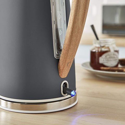 Gray swan sk14610gryn nordic jug kettle with wooden handle stainless steel base and fast boil technology