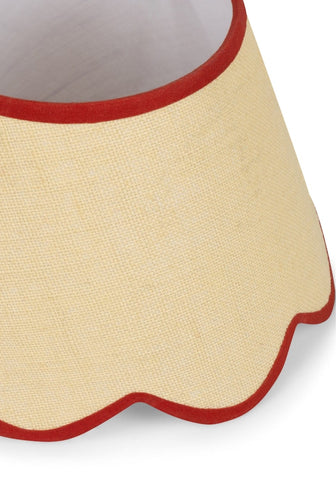 Sweet Red Trim Scalloped Lampshade
