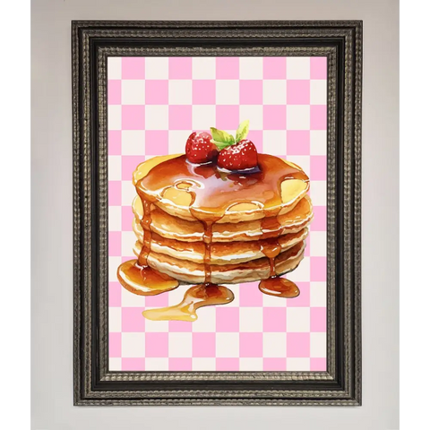 Syrup Pankcakes Framed Print - A3 (29.7 x 42 cm) / Ornate Silver Black - Framed Print