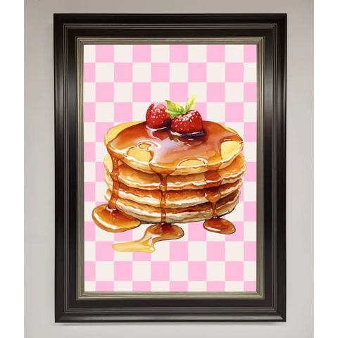 Syrup Pankcakes Framed Print - B0 (100 x 141 cm) / Black Silver - Framed Print