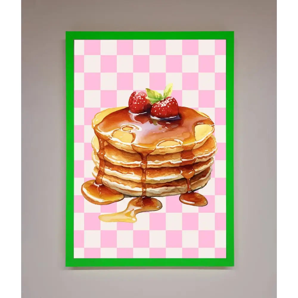 Syrup Pankcakes Framed Print - B0 (100 x 141 cm) / Neon Dark Green - Framed Print