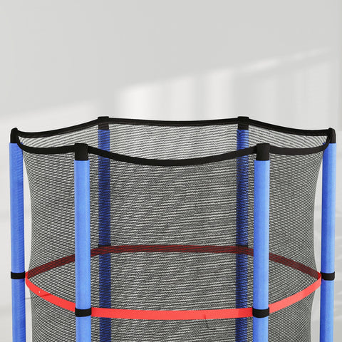 HOMCOM Kids Trampoline, with Enclosure Net, Steel Frame, for Ages 3-6 Years - MultiColoured