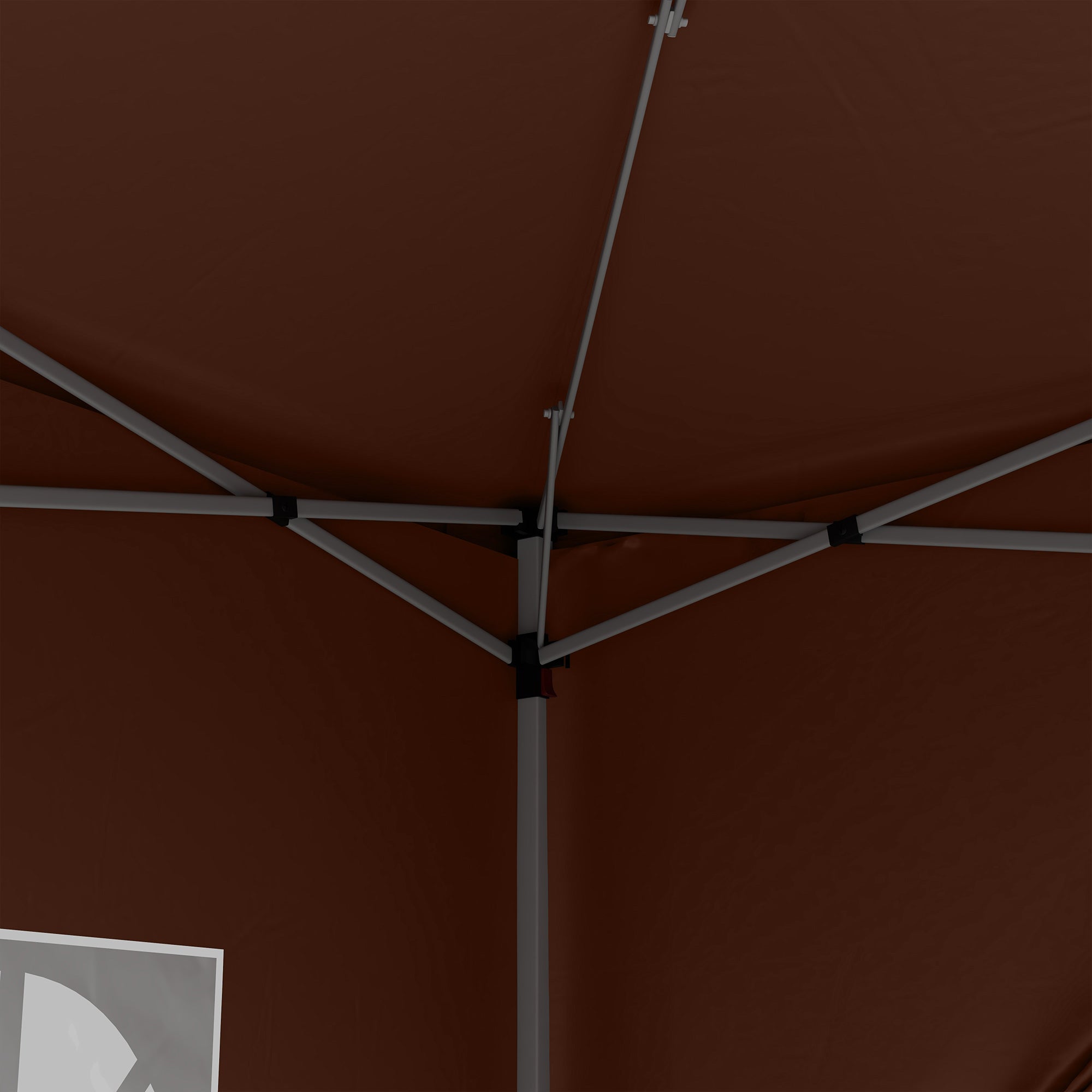 Outsunny 3 x 3 m Pop Up Gazebo, Wedding Party Canopy Tent Marquee with Carry Bag and Windows, Coffee