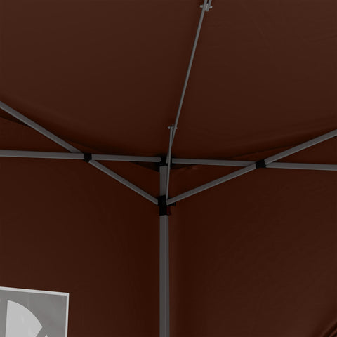 Outsunny 3 x 3 m Pop Up Gazebo, Wedding Party Canopy Tent Marquee with Carry Bag and Windows, Coffee