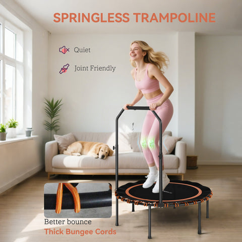 SPORTNOW 40" Foldable Fitness Trampoline Rebounder with Handle, Orange