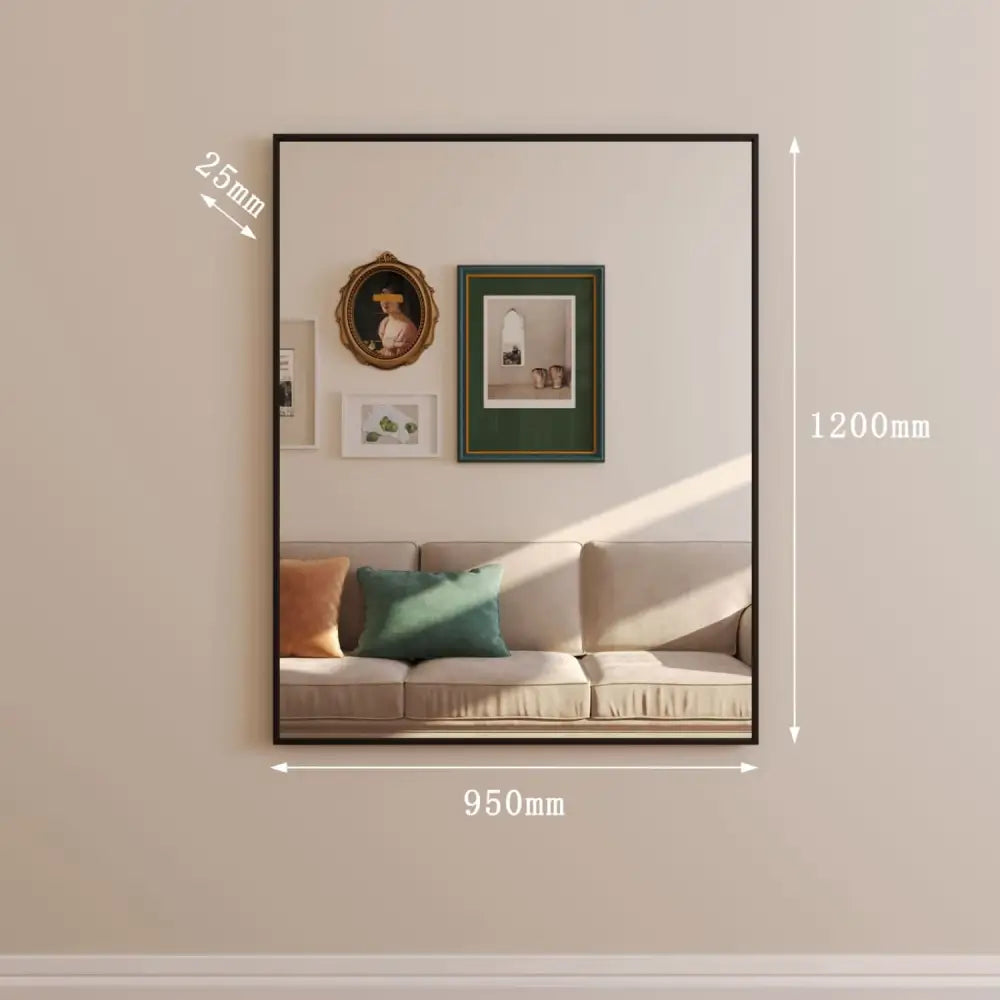 Takara - Black Metal Rectangle Mirror - 120cm x 95cm - Mirror