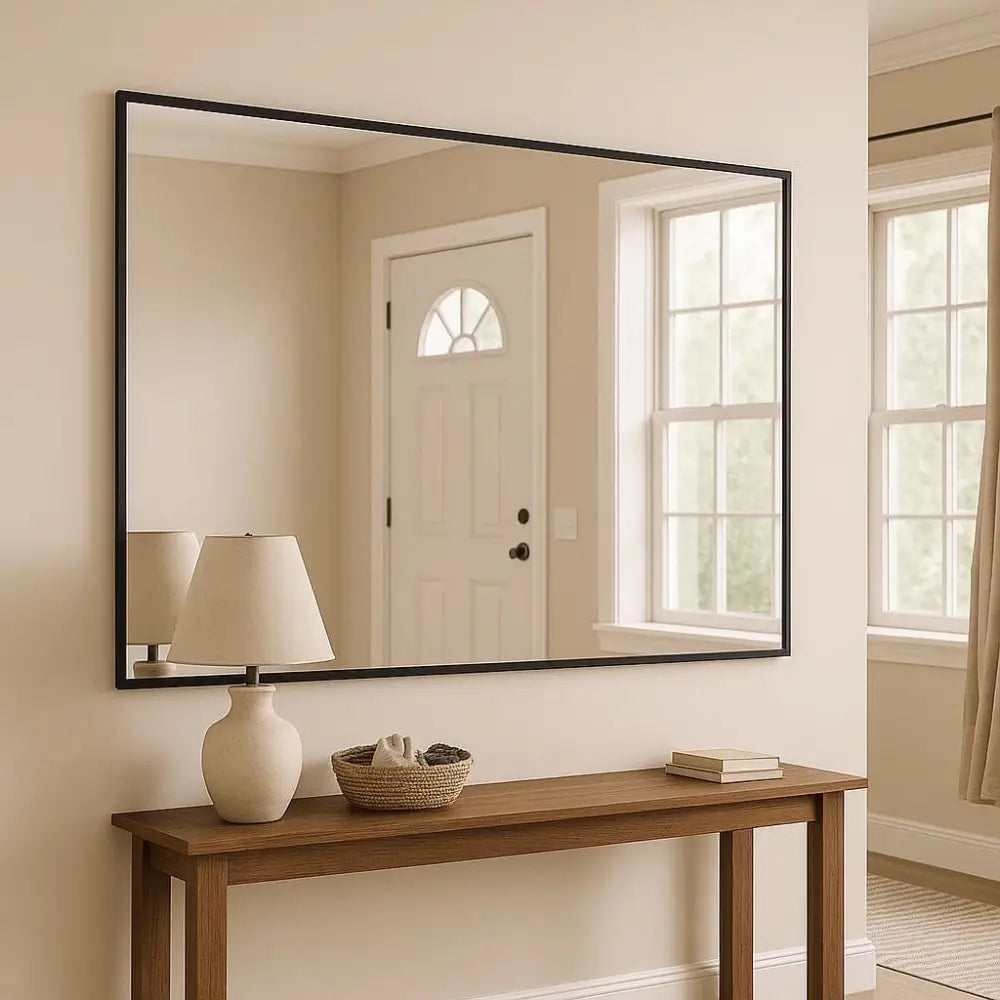 Takara - Black Metal Rectangle Mirror - 120cm x 95cm - Mirror