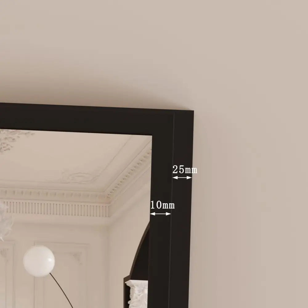 Takara - Black Metal Rectangle Mirror - 120cm x 95cm - Mirror