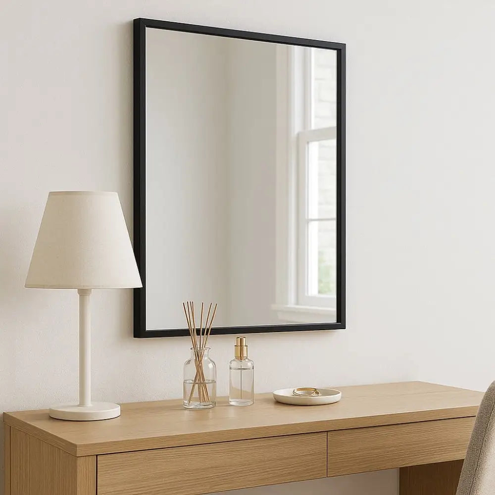 Takara - Black Metal Rectangle Mirror - 70cm x 50cm - Mirror