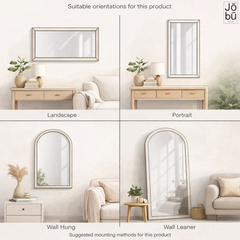 Takara - Full Length Black Metal Rectangle Mirror - 200cm x 150cm