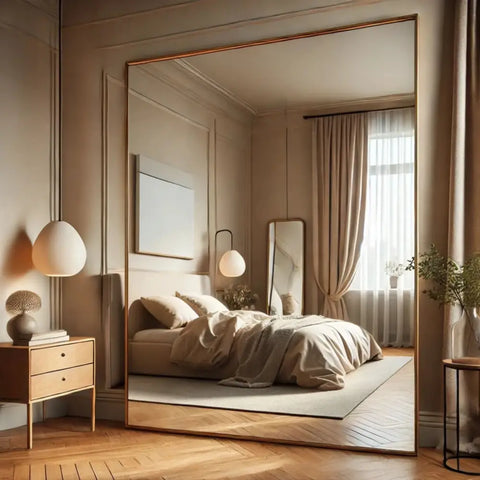 Takara - Full Length Gold Metal Rectangle Mirror - 200cm x 120cm - Mirror