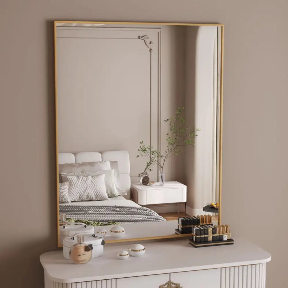 Takara - Gold Metal Rectangle Mirror - 120cm x 95cm - Mirror