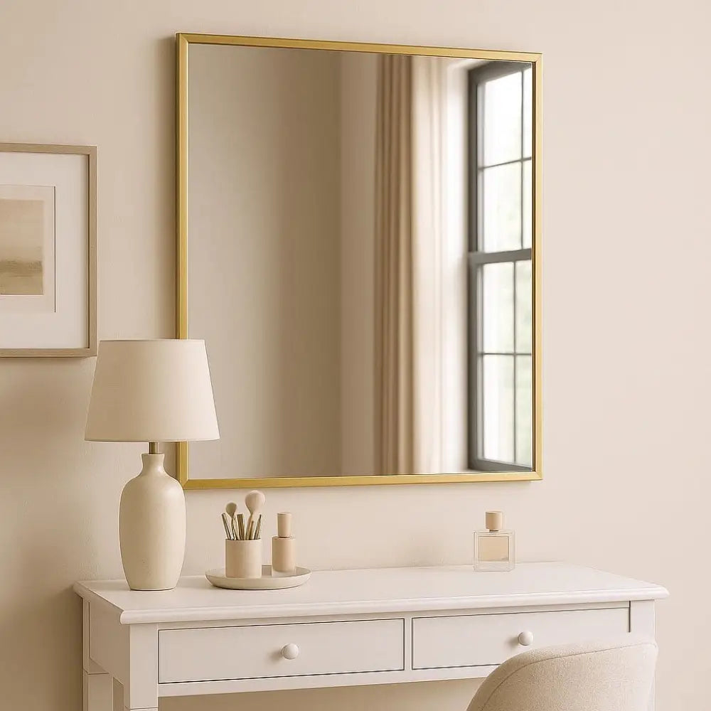 Takara - Gold Metal Rectangle Mirror - 120cm x 95cm - Mirror