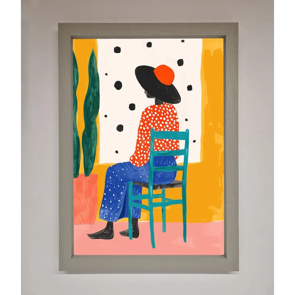 Take A Seat Framed Poster - A3 (29.7 x 42 cm) / Grey - Framed Print