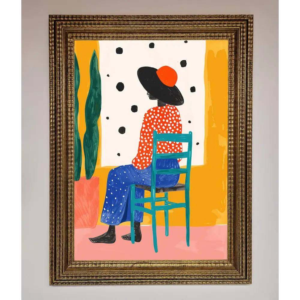 Take A Seat Framed Poster - A3 (29.7 x 42 cm) / Ornate Gold - Framed Print