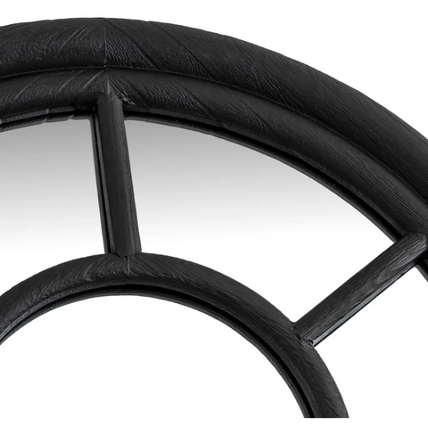Tall Arched Wood Window Mirror 170cm Black - Mirrors