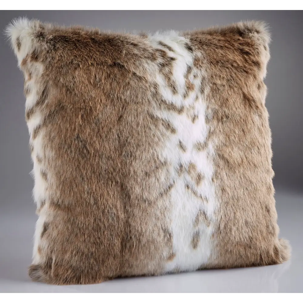 Tan Lynx Faux Fur Cushion - Cushion