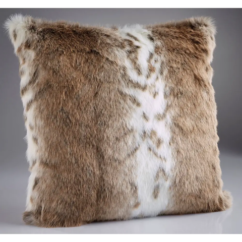 Tan Lynx Faux Fur Cushion - Cushion