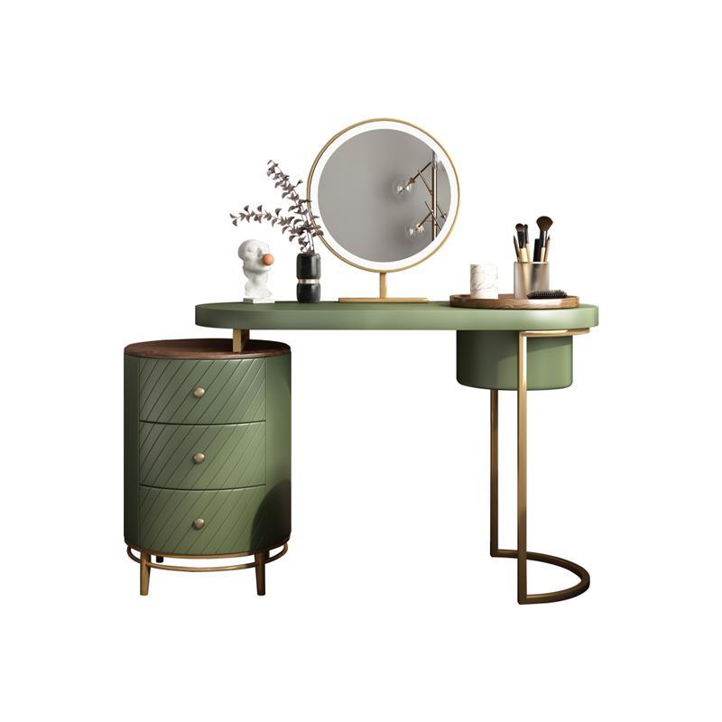 Tandy Dressing Table, Green/ White/ Black And Gold