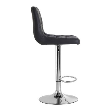 Tara grey faux leather bar chair with black grey faux leather seat and chrome base for stylish bar seating
