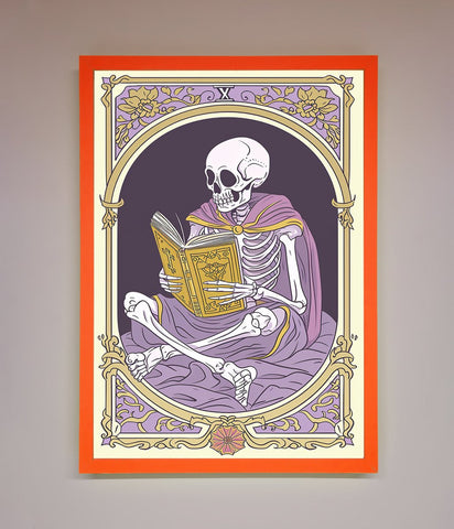 Tarot Skeleton Reader Framed Print