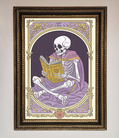 Tarot Skeleton Reader Framed Print