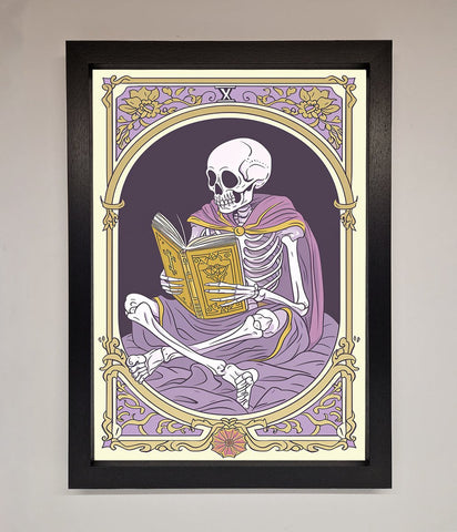 Tarot Skeleton Reader Framed Print