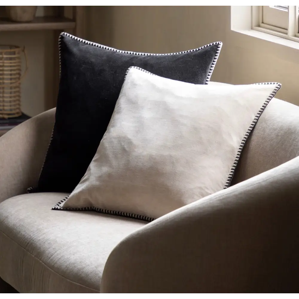 Taupe Velvet Stitched Scatter Cushion - Cushion