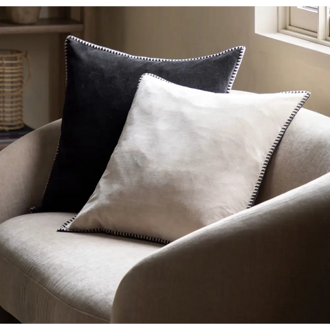 Taupe Velvet Stitched Scatter Cushion - Cushion