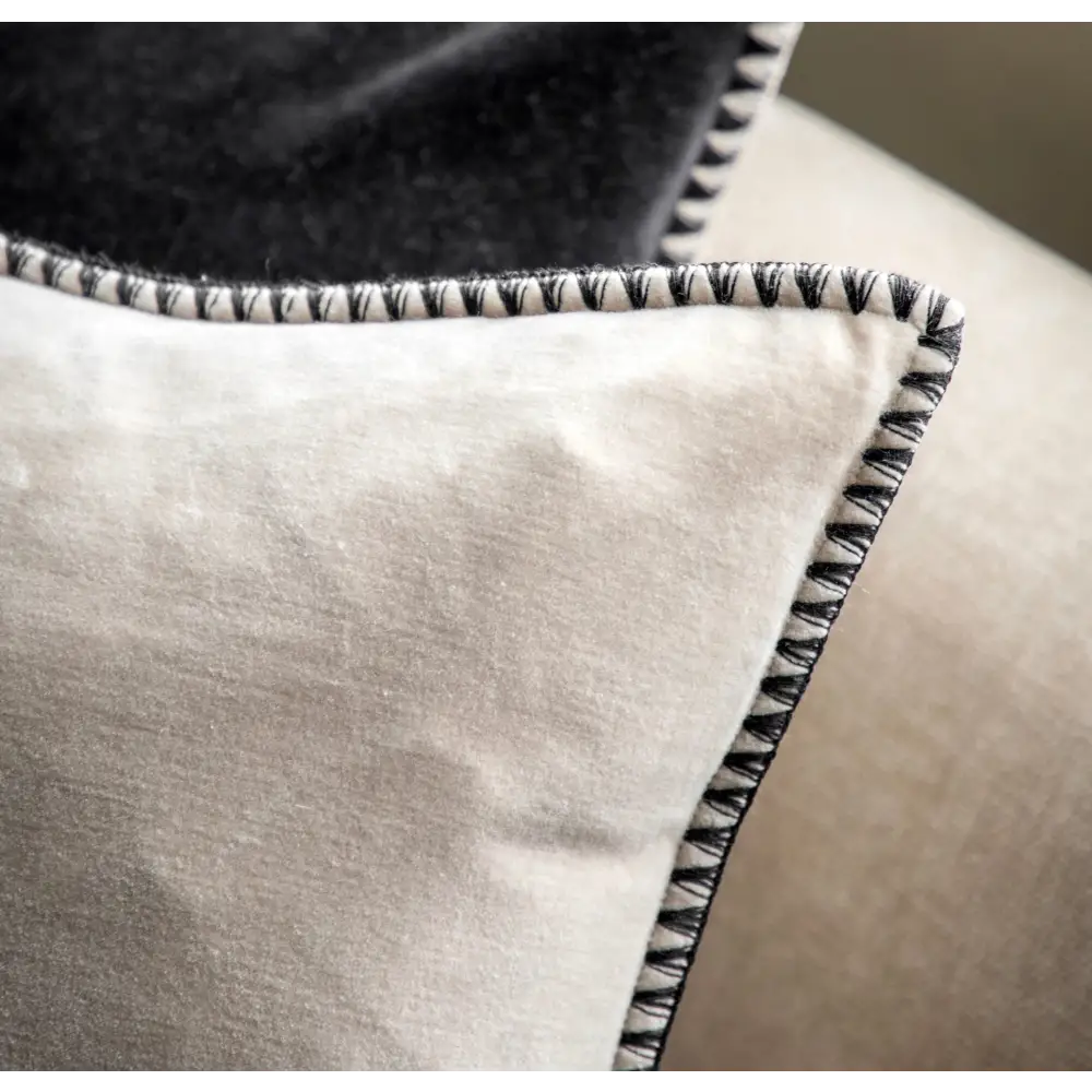 Taupe Velvet Stitched Scatter Cushion - Cushion