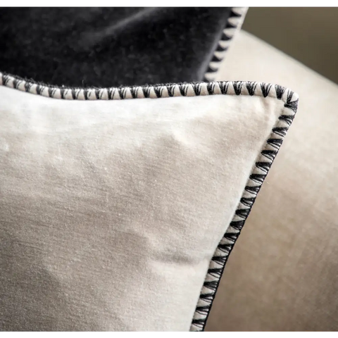 Taupe Velvet Stitched Scatter Cushion - Cushion