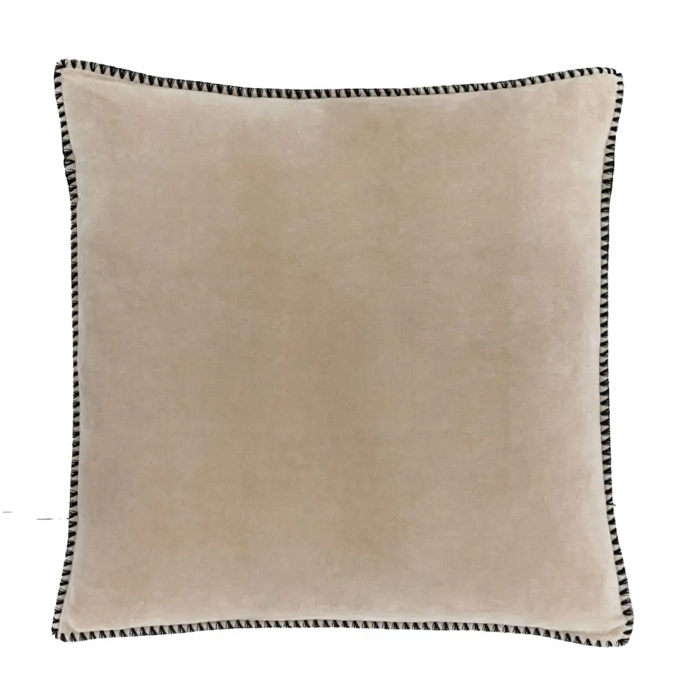 Taupe Velvet Stitched Scatter Cushion - Cushion