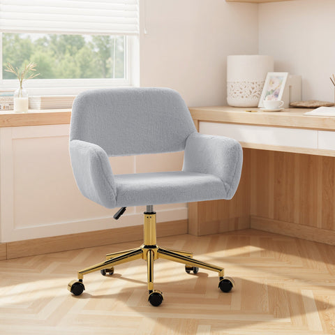 HOMCOM Faux Fur Rabbit Chair - Grey
