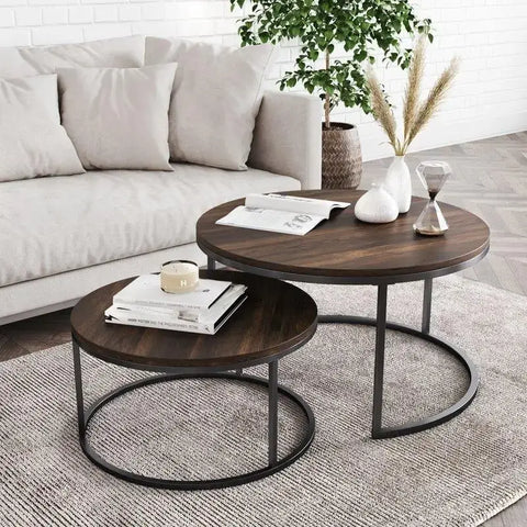 Teburu Coffee Table - Walnut (D60/D45) - coffee table