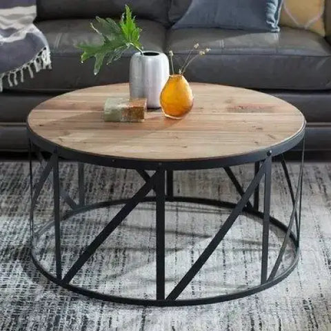 Teburu Coffee Table - Wooden (D60/H45) - coffee table