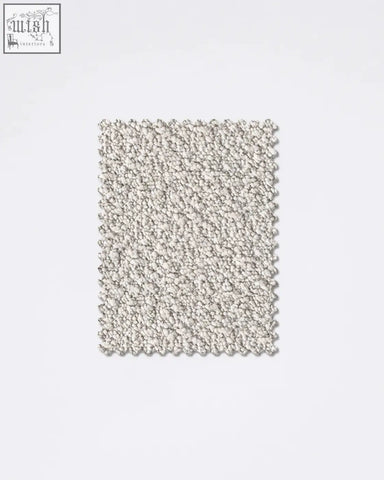 Teddyc-19 boucle fabric sample showing a dense off-white textured boucle fabric with a plush slightly raised surface