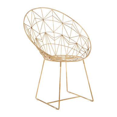 Templar gold frame occasional chair with gold wireframe and geometric lattice design perfect for stylish seating