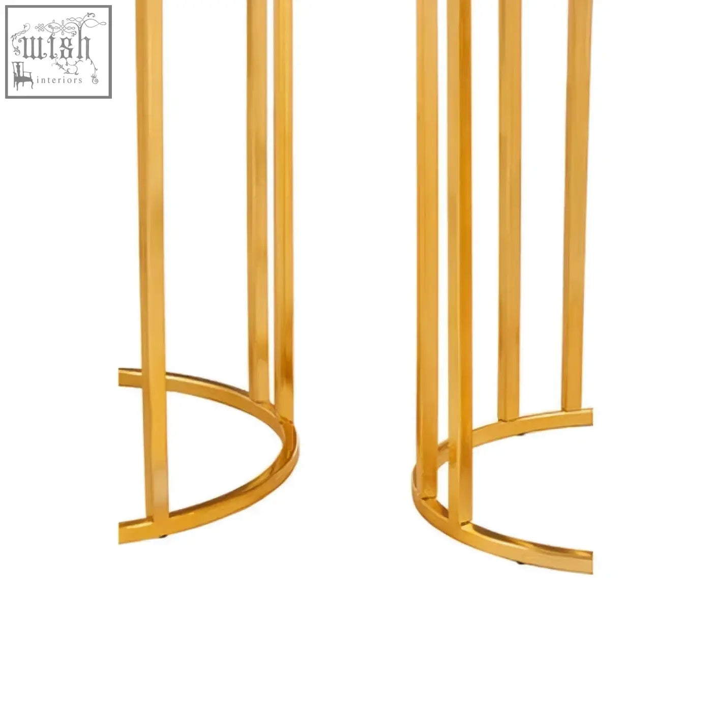 Templar marble and gold frame set of 2 side tables with gold frame set metal curved legs and vertical slats