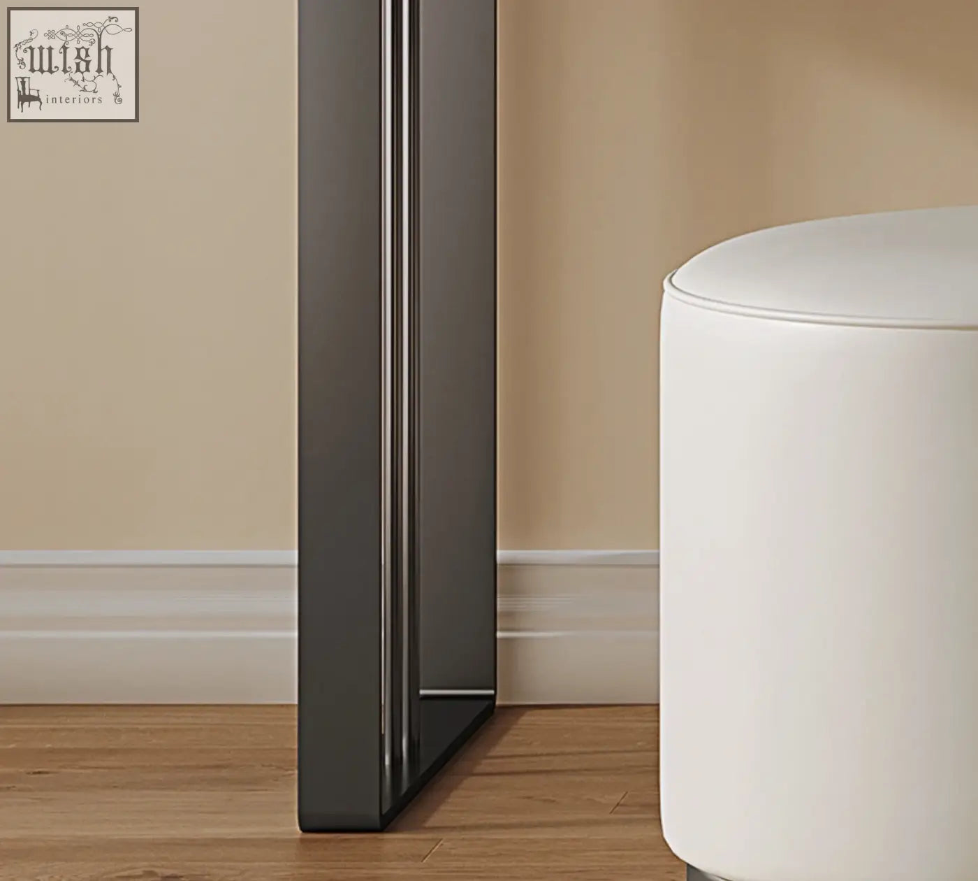 Sleek dark gray metallic side table with vertical lines for tendai vintage dressing table vintage dressing use