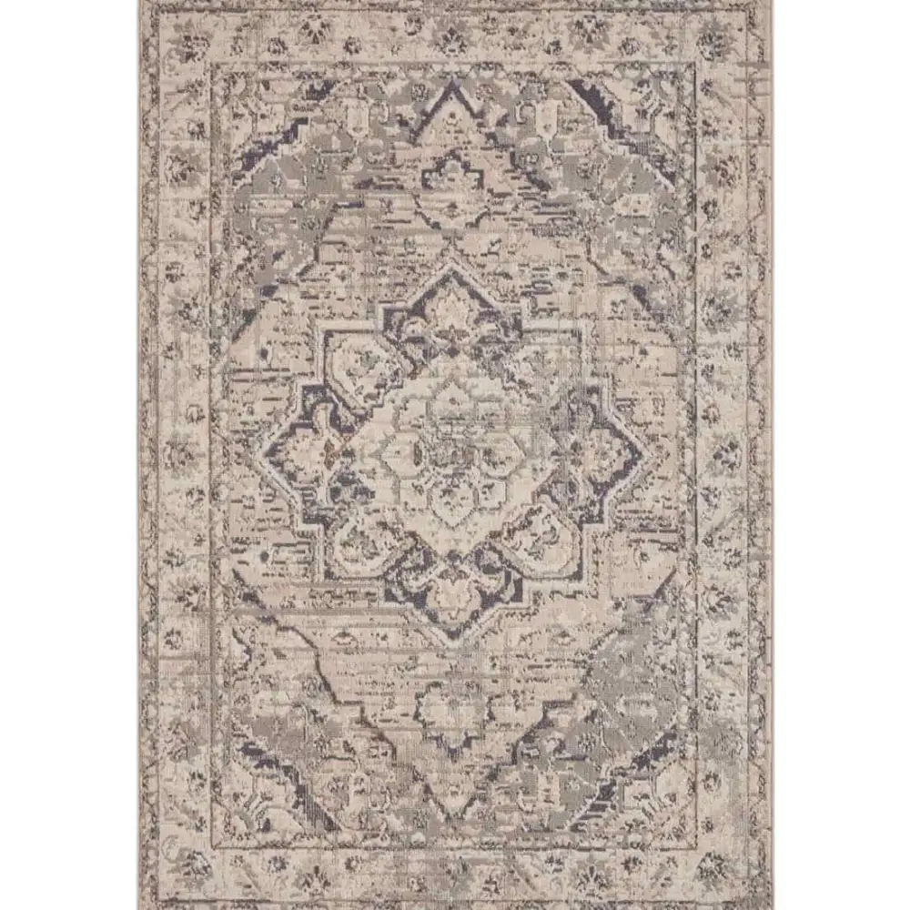 Terrain Designer Shortpile Rug – Medallion Design - 80X120 cm / Grey - Rugs