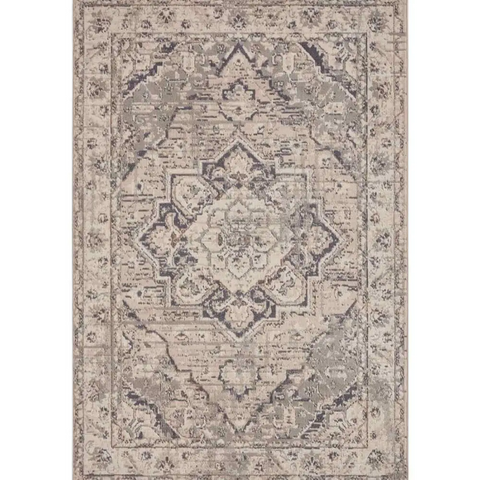 Terrain Designer Shortpile Rug – Medallion Design - 80X120 cm / Grey - Rugs