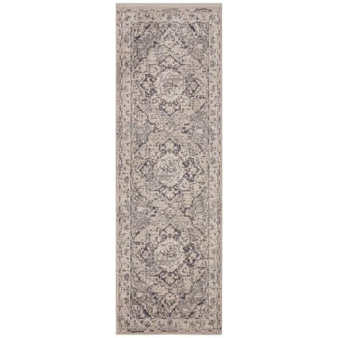Terrain Designer Shortpile Rug – Medallion Design - 80X200 cm / Grey - Rugs