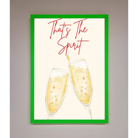 Thats The Spirit Framed Wall Art - B0 (100 x 141 cm) / Neon Dark Green - Framed Print