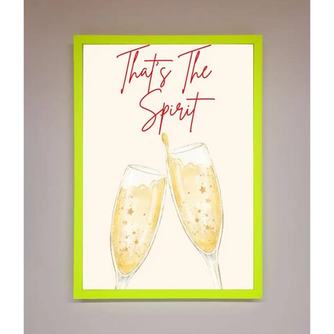 Thats The Spirit Framed Wall Art - B0 (100 x 141 cm) / Neon Green - Framed Print