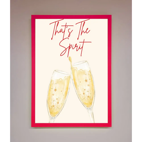 Thats The Spirit Framed Wall Art - B0 (100 x 141 cm) / Neon Pink - Framed Print